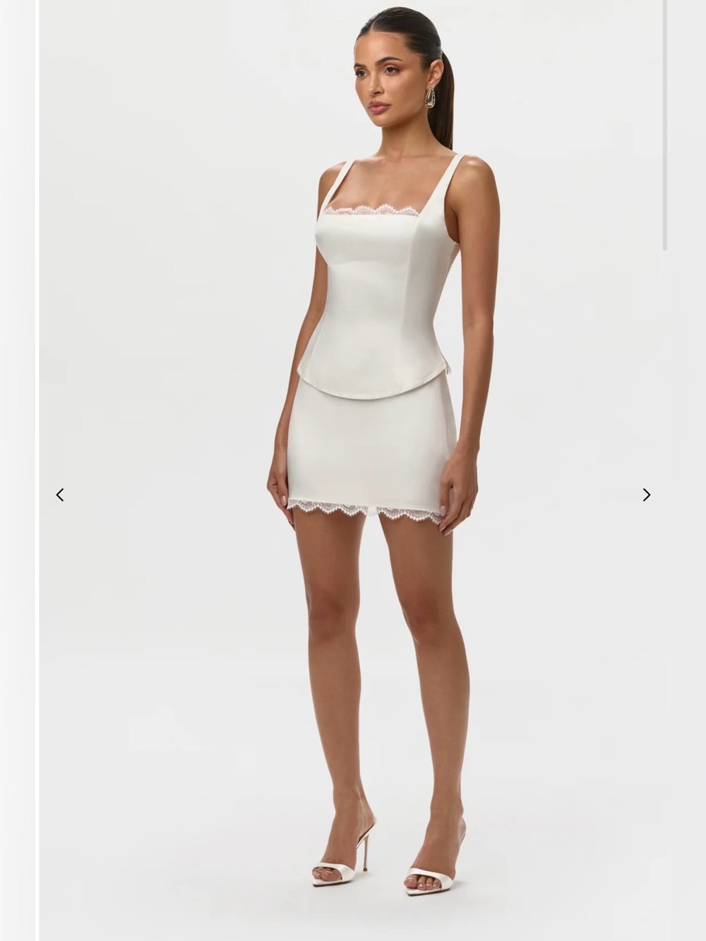 naked wardrobe Ivory Lace-Trim Satin Camisole